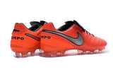 Nike Tiempo Legend VI FG Soccer Cleats Red Grey Black - TraShoes