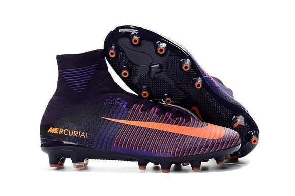 Nike Mercurial Superfly V AG Soccer Cleats Purple Bright Citrus - TraShoes