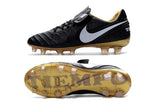 Nike Tiempo Legend VI FG Soccer Cleats Black White Metallic Gold - TraShoes