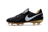 Nike Tiempo Legend VI FG Soccer Cleats Black White Metallic Gold - TraShoes