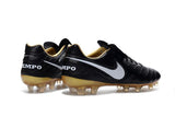 Nike Tiempo Legend VI FG Soccer Cleats Black White Metallic Gold - TraShoes