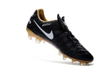 Nike Tiempo Legend VI FG Soccer Cleats Black White Metallic Gold - TraShoes