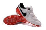 Nike Tiempo Legend VI FG Soccer Cleats White Red Black - TraShoes