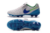 Nike Tiempo Legend VI FG Soccer Cleats White Blue Green - TraShoes