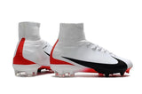 Nike Mercurial Superfly V FG Soccer Cleats White Red Black - TraShoes