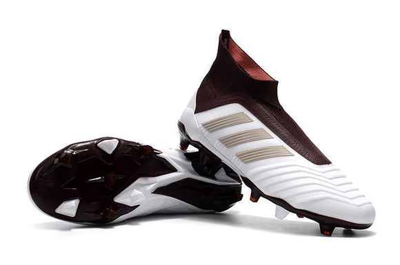 Adidas Predator 18+ FG Soccer Cleats White Gold Wine Red - TraShoes