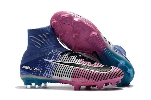 Nike Mercurial Superfly V FG Soccer Cleats Pink White Blue - TraShoes