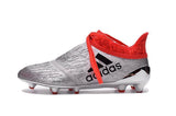 Adidas X 16+ Purechaos FG/AG Soccer Cleats Silver Metallic Solar Red - TraShoes