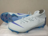 Nike Mercurial Superfly VI Academy MG Cleat White Blue High Cut - TraShoes