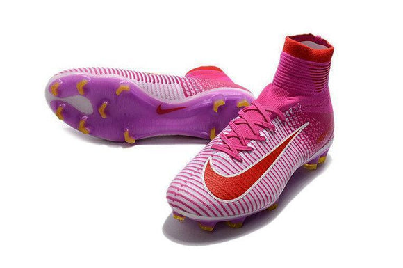 Nike Mercurial Superfly V Fg White Red Shoes Pink - TraShoes