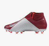 Nike Phantom Vision Elite DF FG Soccer Cleats Maroon Silver Black - TraShoes