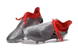 Adidas X 16+ Purechaos FG/AG Soccer Cleats Silver Metallic Solar Red - TraShoes