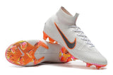 NIKE Mercurial Superfly VI 360 Elite FG White Orange - TraShoes