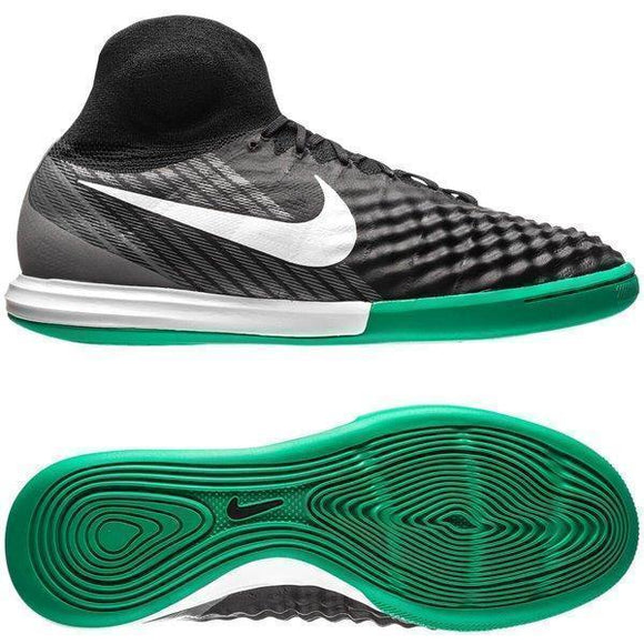 Nike MagistaX Proximo II DF IC Soccer Shoes Black Green White CoolGrey - TraShoes