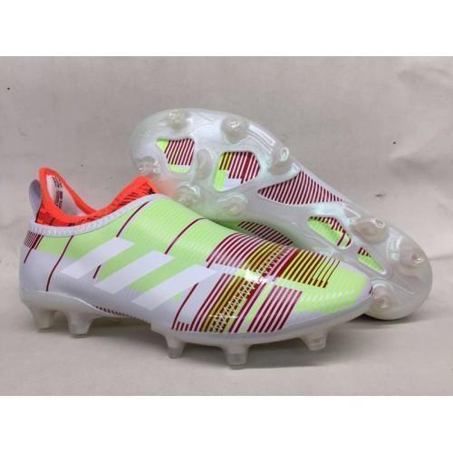 Adidas Glitch Skin 17 FG Soccer Shoes Grass Green Orange Grey - TraShoes