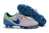 Nike Tiempo Legend VI FG Soccer Cleats White Blue Green - TraShoes