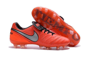 Nike Tiempo Legend VI FG Soccer Cleats Red Grey Black - TraShoes