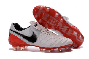 Nike Tiempo Legend VI FG Soccer Cleats White Red Black - TraShoes