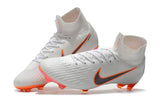 NIKE Mercurial Superfly VI 360 Elite FG White Orange - TraShoes