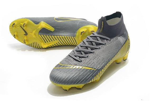 NIKE Mercurial Superfly VI 360 Elite FG Yellow Stripe Grey - TraShoes