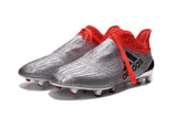 Adidas X 16+ Purechaos FG/AG Soccer Cleats Silver Metallic Solar Red - TraShoes