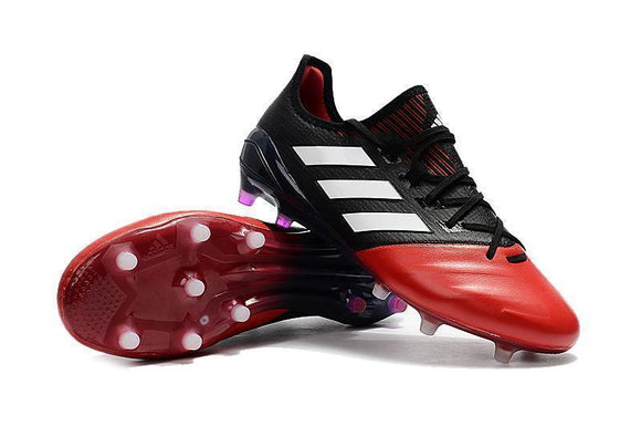 Adidas ACE 17.1 Leather FG Football Cleats Red White Black - TraShoes