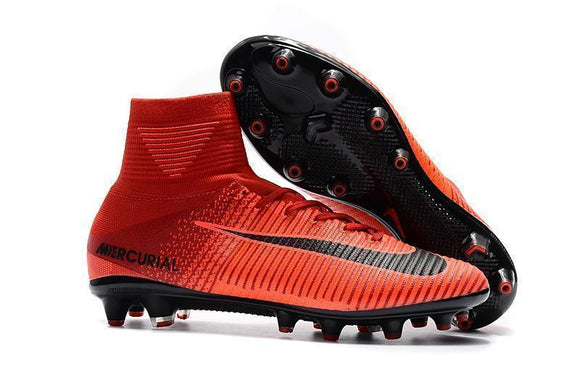 Nike Mercurial Superfly V AG Soccer Cleats University Red Black - TraShoes