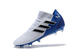 ADIDAS NEMEZIZ MESSI 18.1 FIRM GROUND CLEATS WHITE BLUE BLACK - TraShoes