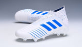 Adidas Predator 19.1 FG White Blue no Lace - TraShoes