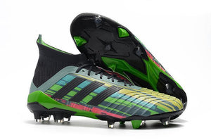 Adidas Predator 18.1 FG Soccer Cleats Black Green Blue Yellow Colorful - TraShoes