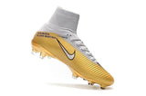 Nike Mercurial Superfly V QuintoTriunfo FG Soccer Cleats Golden White - TraShoes