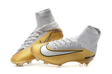 Nike Mercurial Superfly V QuintoTriunfo FG Soccer Cleats Golden White - TraShoes