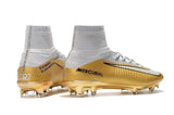 Nike Mercurial Superfly V QuintoTriunfo FG Soccer Cleats Golden White - TraShoes