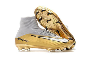 Nike Mercurial Superfly V QuintoTriunfo FG Soccer Cleats Golden White - TraShoes