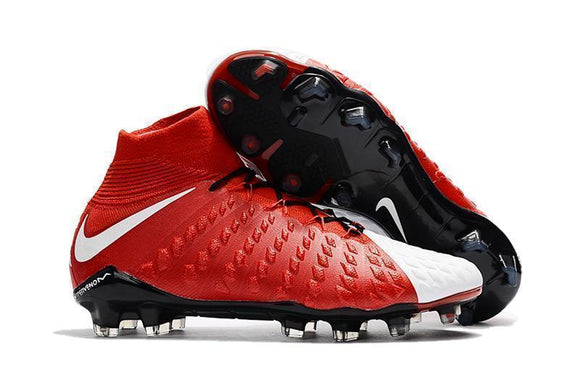 Nike Hypervenom Phantom III DF FG Soccer Cleats Red White - TraShoes