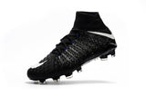 Nike Hypervenom Phantom III DF FG Soccer Cleats Blackout Black White - TraShoes