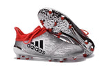 Adidas X 16+ Purechaos FG/AG Soccer Cleats Silver Metallic Solar Red - TraShoes