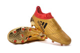 Adidas X 16+ Purechaos FG/AG Soccer Cleats Metallic Gold Red - TraShoes