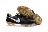 Nike Tiempo Legend VI FG Soccer Cleats Black White Metallic Gold - TraShoes
