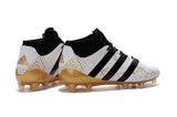 Adidas ACE 16.1 Primeknit FG/AG Soccer Shoes White Black Gold Metallic - TraShoes