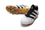 Adidas ACE 16.1 Primeknit FG/AG Soccer Shoes White Black Gold Metallic - TraShoes