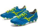 Mizuno Morelia Neo II FG Soccer Cleats Diva Blue Safety Yellow - TraShoes