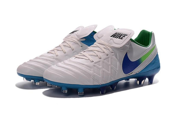 Nike Tiempo Legend VI FG Soccer Cleats White Blue Green - TraShoes