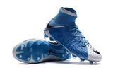 Nike Hypervenom Phantom III DF FG Soccer Cleats White Blue Grey - TraShoes