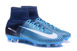 Nike Mercurial Superfly V FG Soccer Cleats Blue Dark White - TraShoes