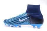 Nike Mercurial Superfly V FG Soccer Cleats Blue Dark White - TraShoes