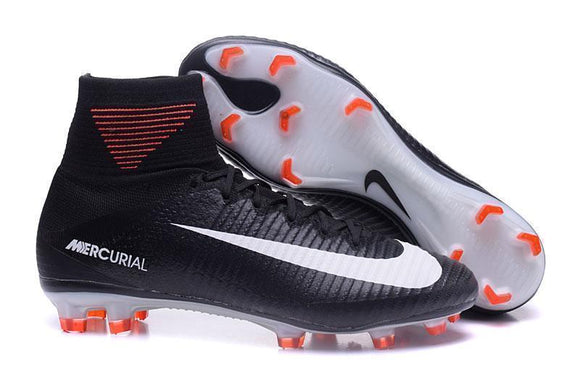 Nike Mercurial Superfly V FG Soccer Cleats Black Orange White TraShoes