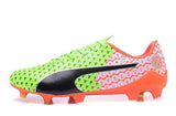 PUMA evoSPEED 17 SL-S FG Soccer Cleats Green Orange Black White - TraShoes