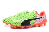 PUMA evoSPEED 17 SL-S FG Soccer Cleats Green Orange Black White - TraShoes