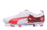 PUMA evoPOWER Vigor 1 FG Soccer Cleats White Red Black - TraShoes